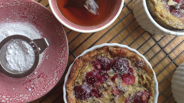 Tea and Cherry Cobbler